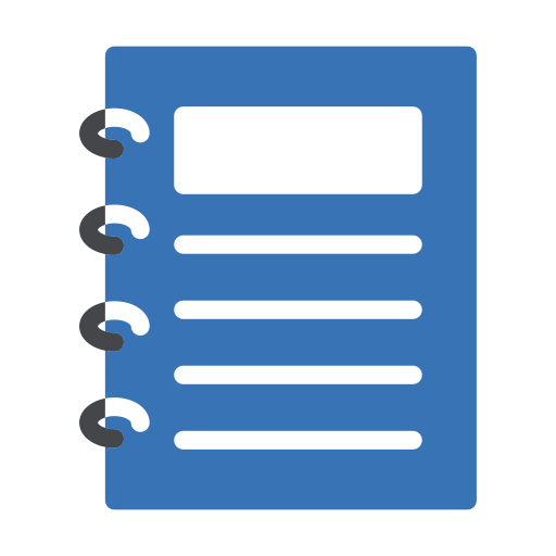 Icono de una agenda color azul
